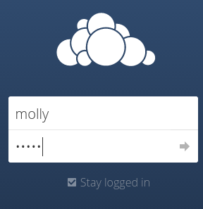 ownCloud login screen.